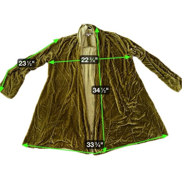 Kathleen Sommers Boutique Dijon Silk Velvet Open Cardigan Medium – Quiet Luxury - Picture 13 of 16